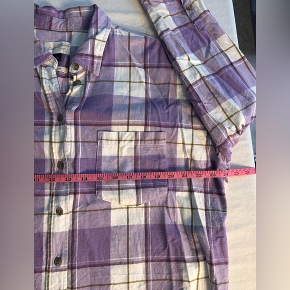 Universal Thread Purple Plaid Flannel Oversized Shirt Size Large Grunge Fall - Picture 7 of 7